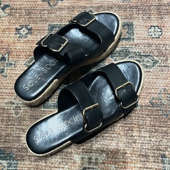 Sole Society ‘Vanyah’ Leather Espadrille Platform Sandals - Picture 2 of 9